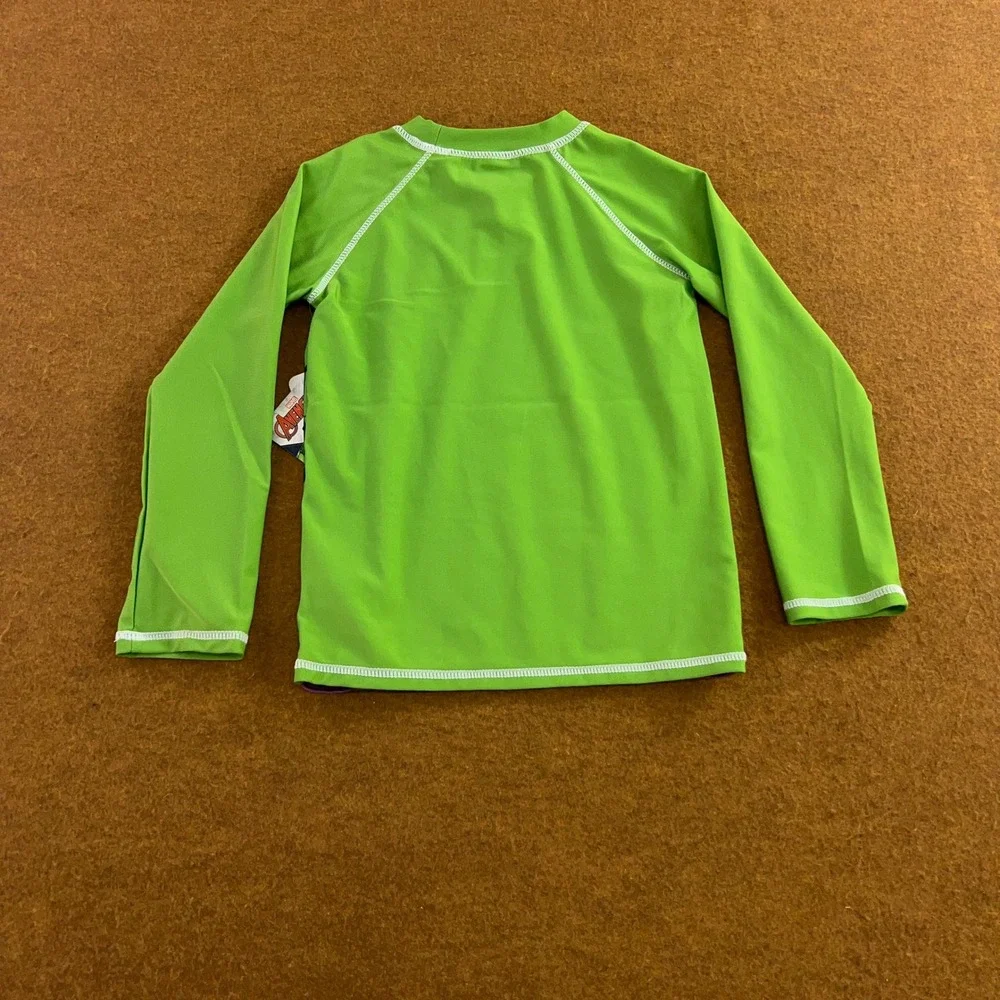 Marvel Boys 5T Green Hulk Avengers UPF 50+ Long Sleeve Rash Guard Swim Shirt NWT